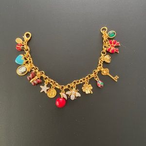 VTG Joan Rivers crystals and enamel charm bracelet